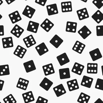 Black and white dice pattern. Seamless vector Stock Illustration