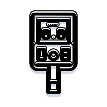 Black and white digital control panel icon Stock Illustration