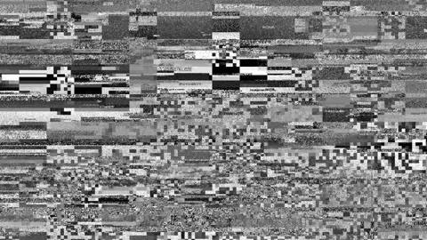 Black And White Digital Damaged Noise Abstract Background Stock Footage 99378193