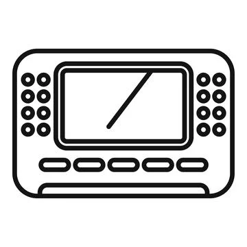 Black and white digital drawing tablet icon Stock Illustration
