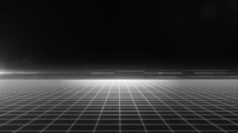 A black and white digital grid landscape with a minimalist futuristic desig.. Stock Footage 309565417