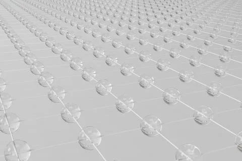 Black-and-white digital grid rendering. 3d illustration Stock Illustration