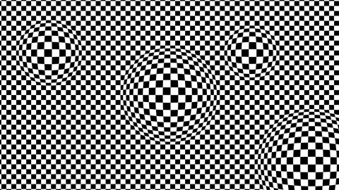Black and White Distorted Checkerboard Pattern Moves Optical Illusion Stock Footage 211524859