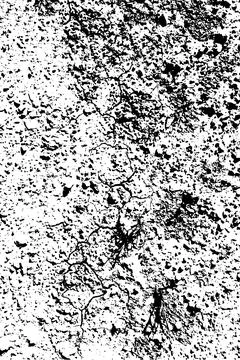 Black-and-white distressed texture: black cracks and graininess. Stock Illustration