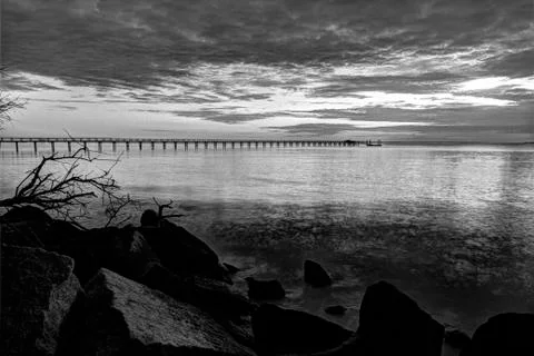 Black and White Dock Stock Photos