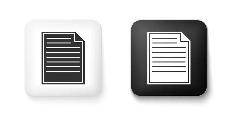 Black and white Document icon isolated on white background. File icon. Checklist Stock Illustration