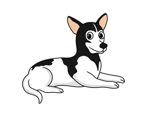 Black and white dog vector Stock Illustration