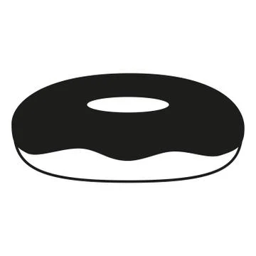 Black and white donut side view silhouette Stock Illustration