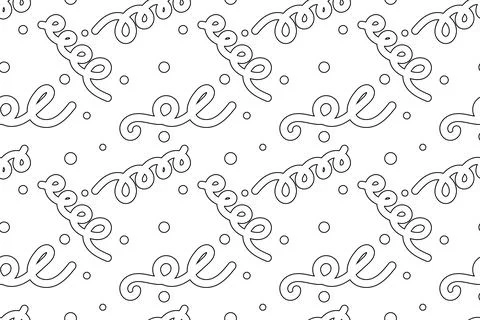 Black and White Doodle Swirls with Confetti Pattern Stock Illustration