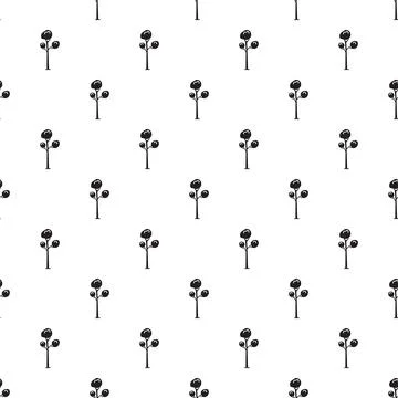 Black and white doodle trees seamless pattern イラスト素材