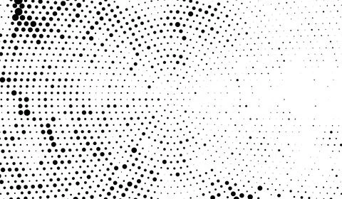 Black and white dot texture, abstract geometric halftone background, Illustrazione stock
