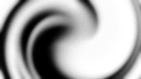 Black and white dots create swirling abstract patterns Stock Footage 296264937