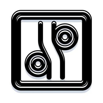 Black and white dp monogram letters icon design Stock Illustration