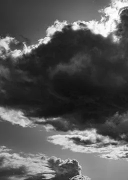 Black and White Dramatic Clouds Stock Photos