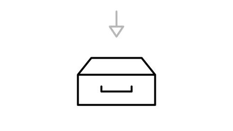 Black and white drawing of a box with a light on top, showcasing a simple y.. Stock Footage 332853485