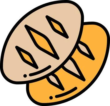 A black and white drawing of a bread roll Stock Illustration