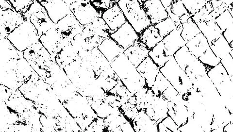 A black and white drawing of a brick wall, a black and white patterned wall, Stock Illustration