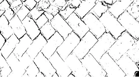 A black and white drawing of a brick wall, a brick wall of Grunge texture Stock Illustration
