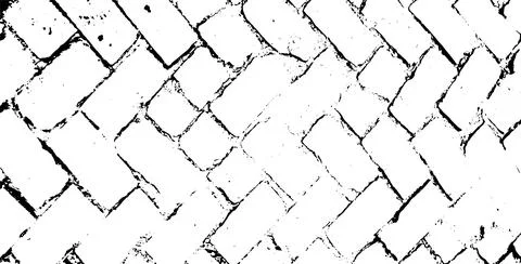 A black and white drawing of a brick wall, a brick wall of Grunge texture Stock Illustration