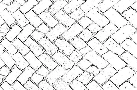 A black and white drawing of a brick wall, a brick wall of Grunge texture Stock Illustration