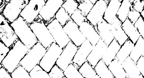 A black and white drawing of a brick wall, a brick wall of Grunge texture Stock Illustration