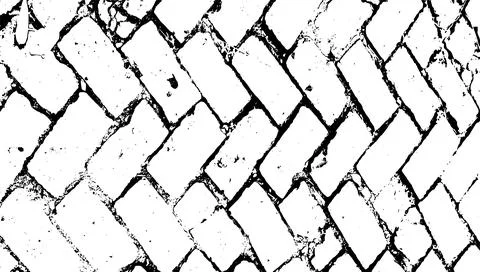 A black and white drawing of a brick wall, a brick wall of Grunge texture Stock Illustration