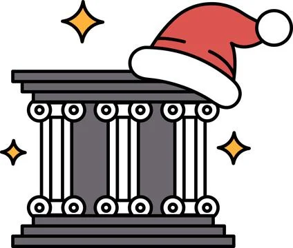 A black and white drawing of a building with a hat on top of it Ilustración de archivo