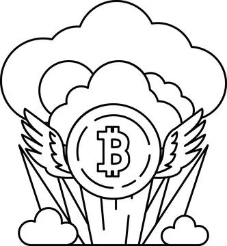 A black and white drawing of a cloud with a B on it Illustrazione stock