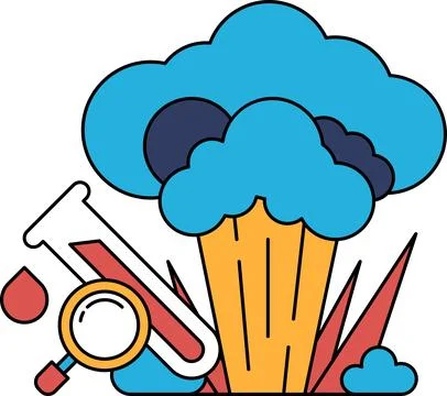A black and white drawing of a cloud with a camera Stock Illustration