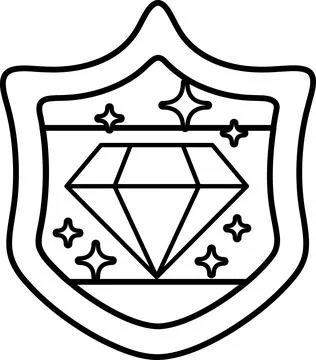 A black and white drawing of a diamond with a star pattern イラスト素材
