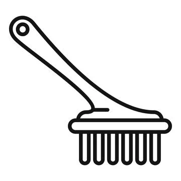Black and white drawing of a handheld brush Illustration
