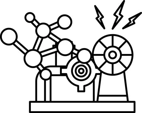 A black and white drawing of a machine with a lot of gears and a lot of circl 스톡 일러스트
