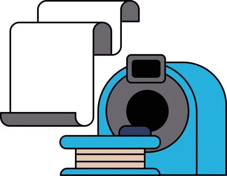 A black and white drawing of a machine with a scroll on the left side 库存插图