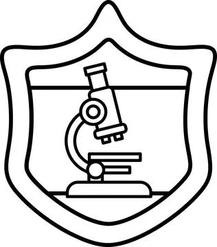 A black and white drawing of a microscope Stock Illustration