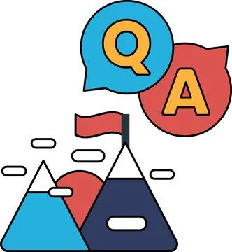 A black and white drawing of a mountain range with a question mark Ilustração Stock