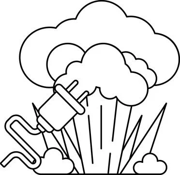 A black and white drawing of a plug Stock Illustration