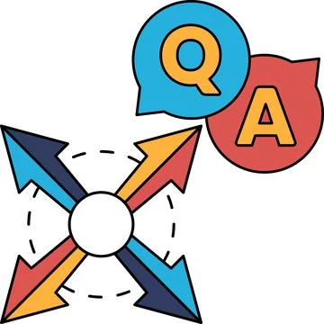 A black and white drawing of a question mark and an arrow pointing to a let.. Stock Illustration