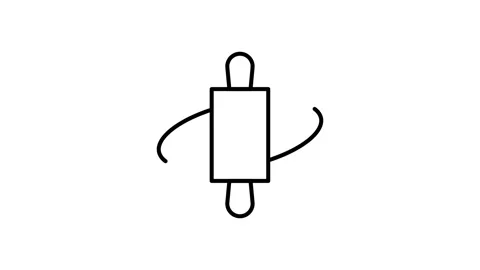 Black and white drawing of a rectangular object, showcasing its simple geom.. Stock Footage 332763300