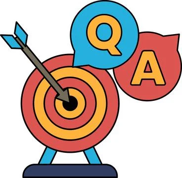 A black and white drawing of a target with a question mark 스톡 일러스트