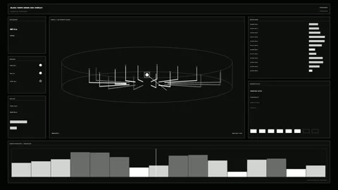 Black and White Drone HUD Overlay Seamless Loop Stock Footage 341996693