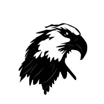 Black and white eagle animal vector illustration on a white background Stock Illustration