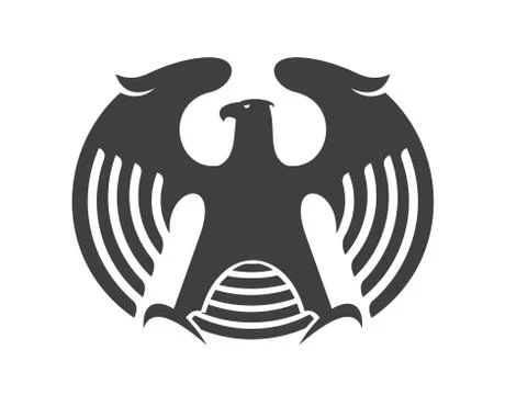 Black and white eagle silhouette 스톡 일러스트