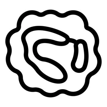 Black and white ear icon showing hearing and sound Stock Illustration