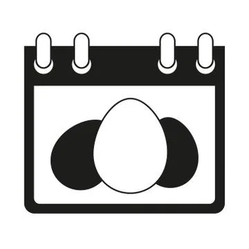 Black and white easter calendar Stock Illustration