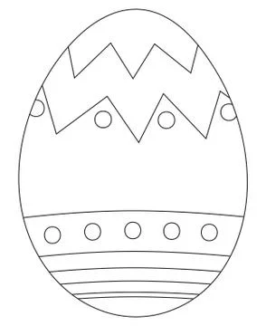 Black and white easter egg poster. Stock Illustration