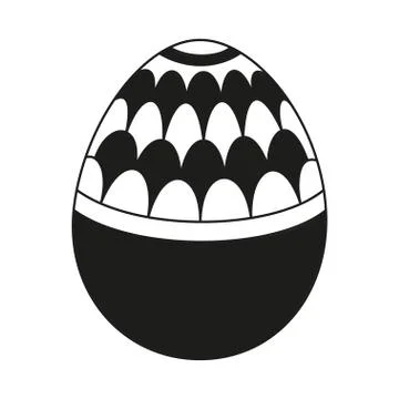 Black and white easter egg with pattern イラスト素材