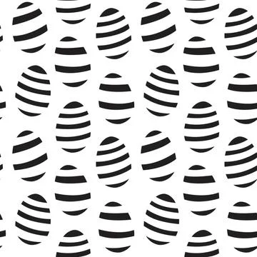 Black and White Easter Egg Seamless Pattern Background イラスト素材