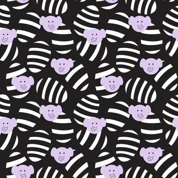 Black and White Easter Egg Seamless Pattern Background Stock Illustration