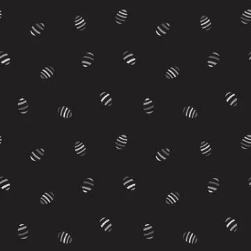 Black and White Easter Egg Seamless Pattern Background Stock Illustration