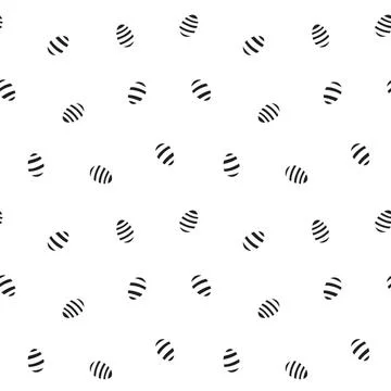 Black and White Easter Egg Seamless Pattern Background Stock Illustration